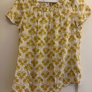 Boden Yellow Floral Blouse